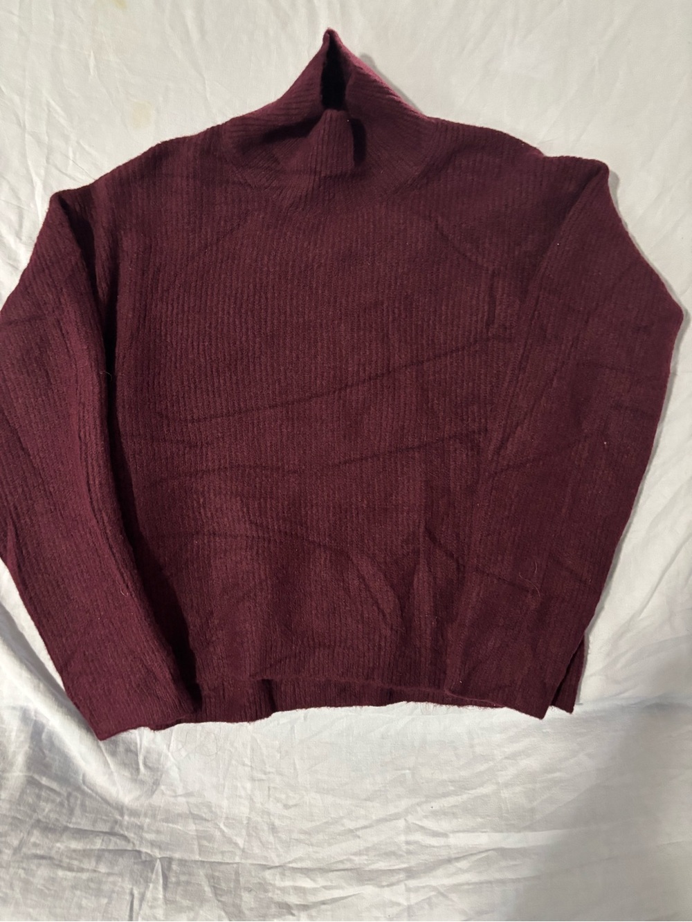 Uniqlo Women's Ribbed Turtleneck Sweater - Wine